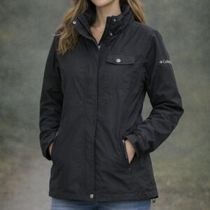 Columbia Coat Omni Tech Interchange Women's Size Large Black Water Wind proof